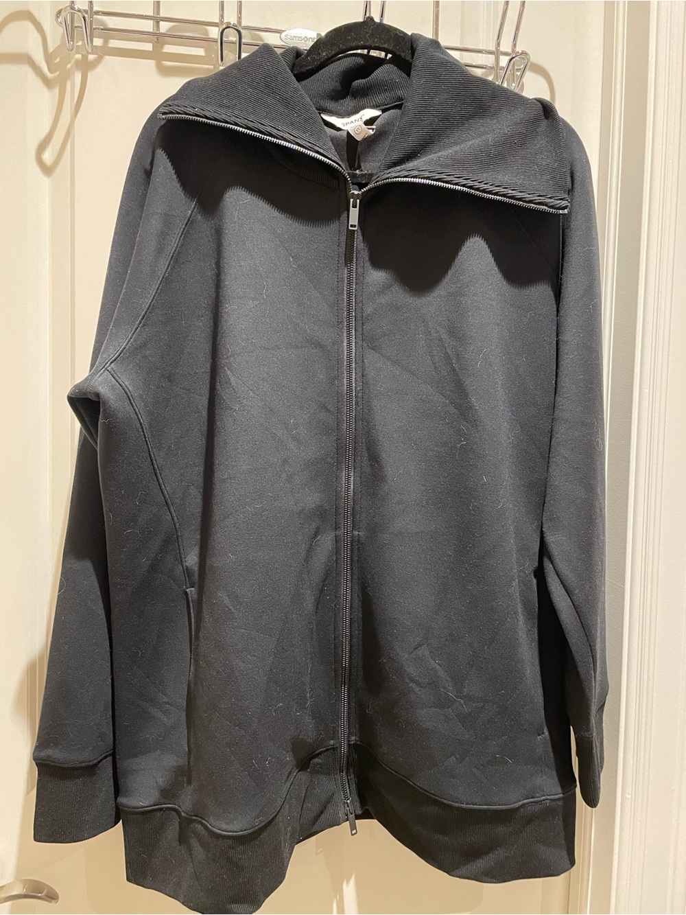 SPANX Black Zip-Up Sweater